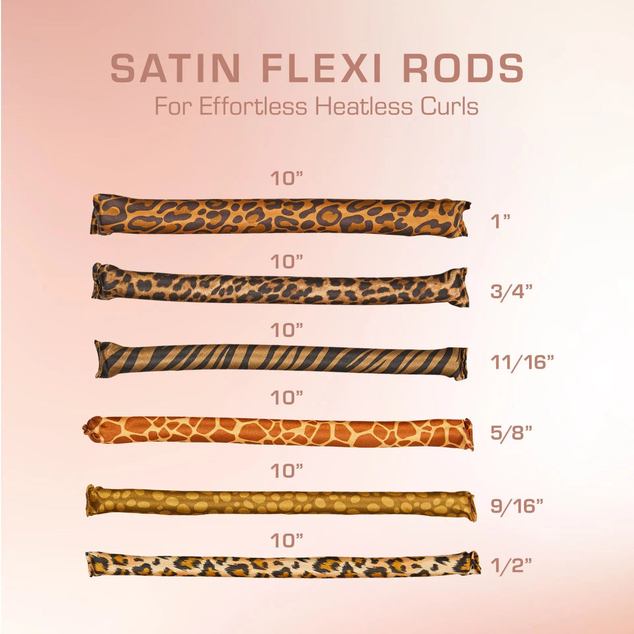 RED Animal Print Satin Flexi Rods