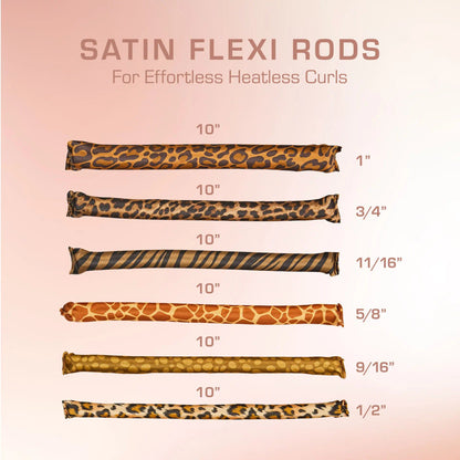 RED Animal Print Satin Flexi Rods