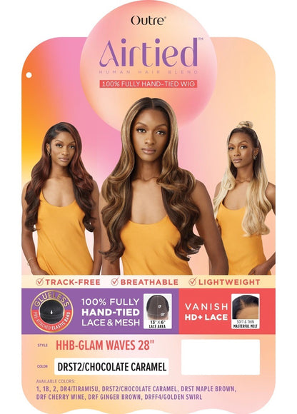 OUTRE Human Hair Blend Airtied Vanish HD+ Lace Front Wig - HHB-Glam Waves 28"
