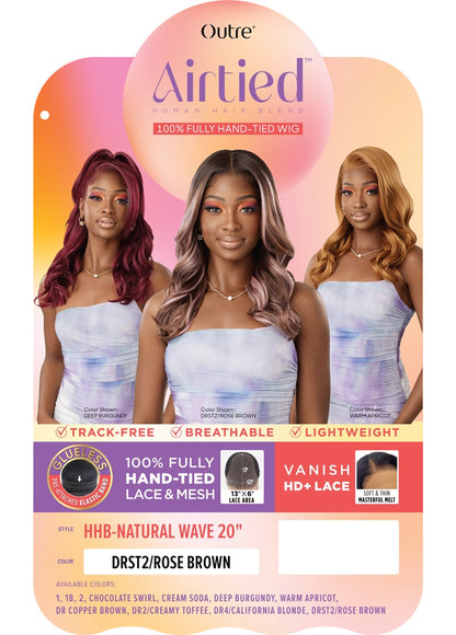 OUTRE Human Hair Blend Airtied Vanish HD+ Lace Front Wig - HHB-Natural Wave 20"
