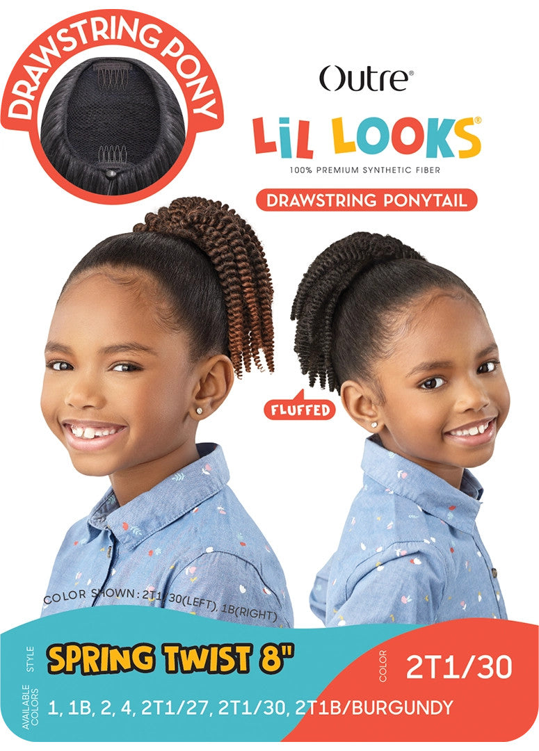 OUTRE Lil Looks Synthetic Drawstring Ponytail - SPRINGY TWIST 8"