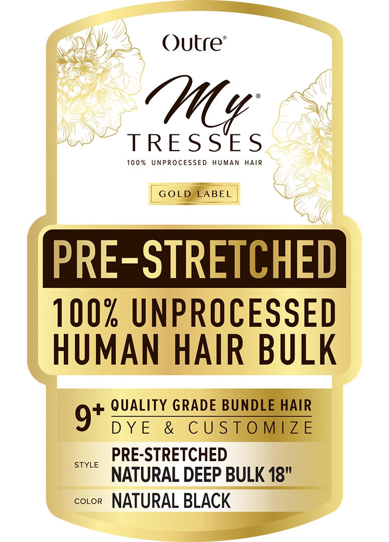 OUTRE Mytresses Gold Label 100% Human Hair Pre-Stretched - Natural Deep Bulk (12"-24")