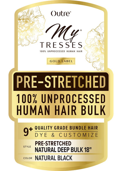 OUTRE Mytresses Gold Label 100% Human Hair Pre-Stretched - Natural Deep Bulk (12"-24")