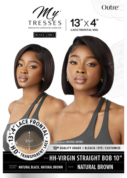 OUTRE Mytresses Black Label 100% Human Hair 13X4 Lace Front Wig - HH-Virgin Straight Bob 10"