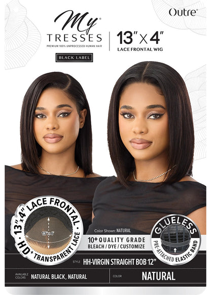 OUTRE MyTresses Black Label 13X4 Lace Front Wig - HH-Virgin Straight Bob 12"