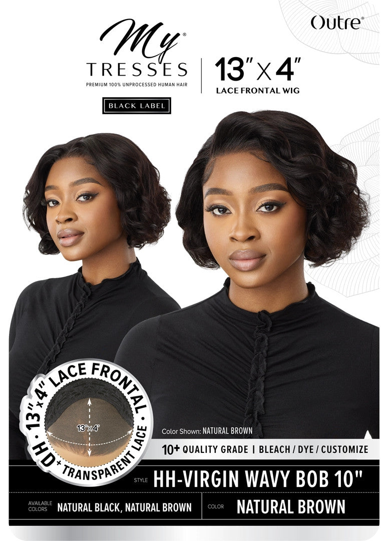 OUTRE Mytresses Black Label 100% Human Hair 13X4 Lace Front Wig - HH-Virgin Wavy Bob 10"