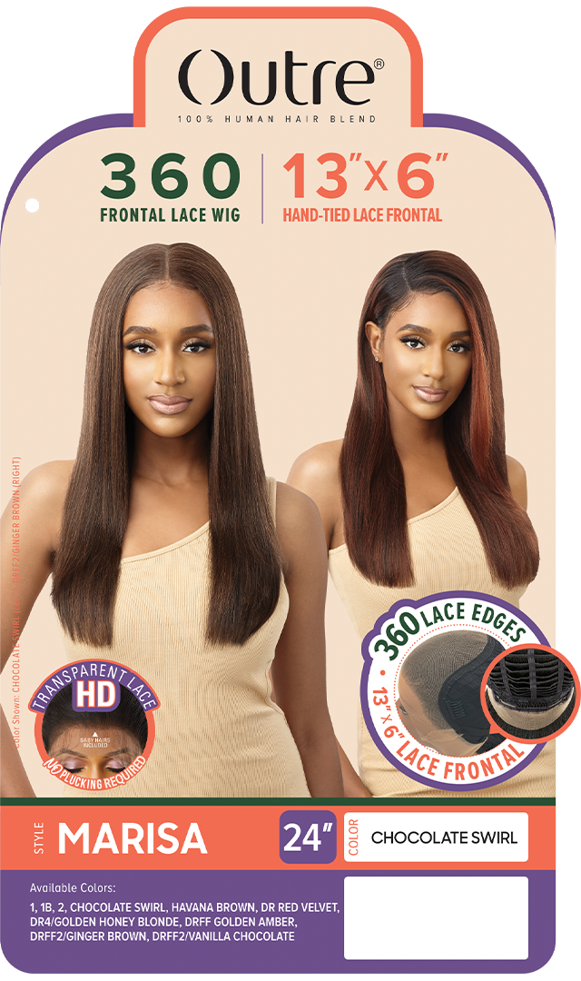 OUTRE 100% Human Hair Blend 13X6 HD Lace Frontal Wig 360 Lace - MARISA