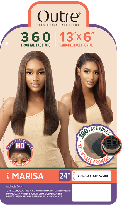 OUTRE 100% Human Hair Blend 13X6 HD Lace Frontal Wig 360 Lace - MARISA