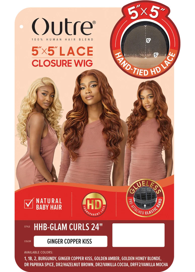 OUTRE Synthetic 5x5 Lace Closure Wig - HHB-Glam Curls 24"