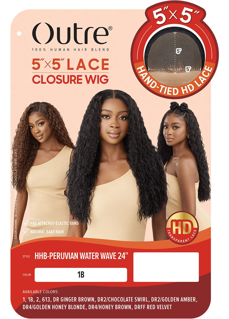 OUTRE Synthetic 5x5 Lace Closure Wig - HHB-PERUVIAN WATER WAVE 24"