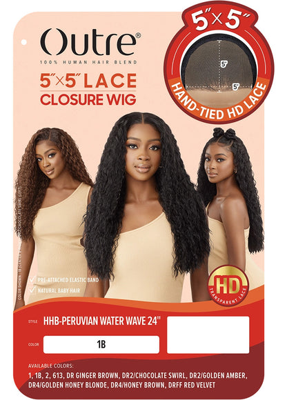 OUTRE Synthetic 5x5 Lace Closure Wig - HHB-PERUVIAN WATER WAVE 24"