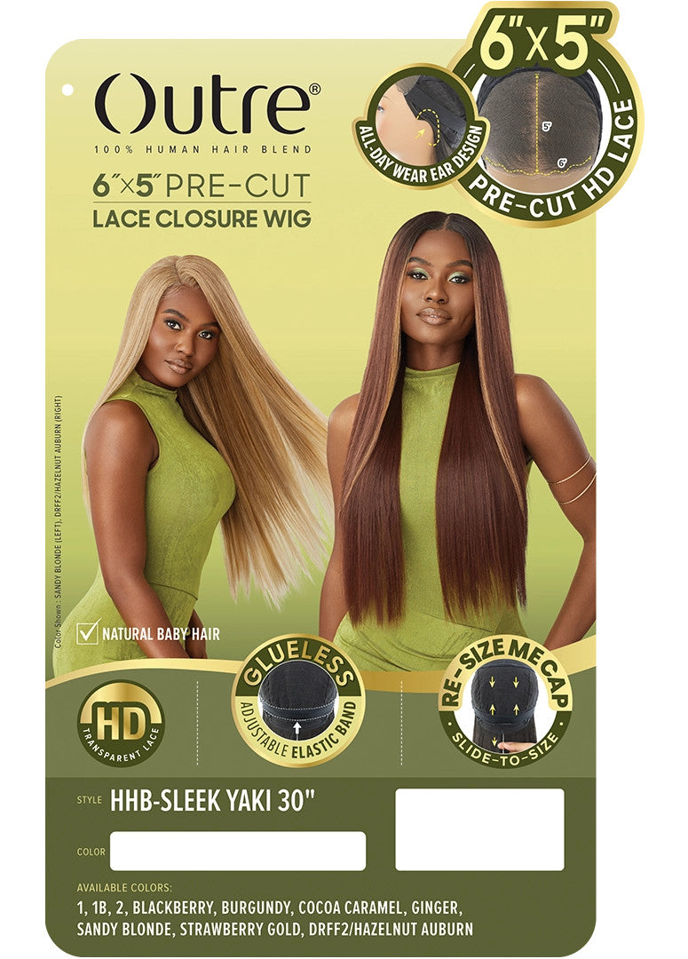 OUTRE Synthetic 6X5 Pre-Cut Lace Closure Wig - HHB-Sleek Yaki 30"