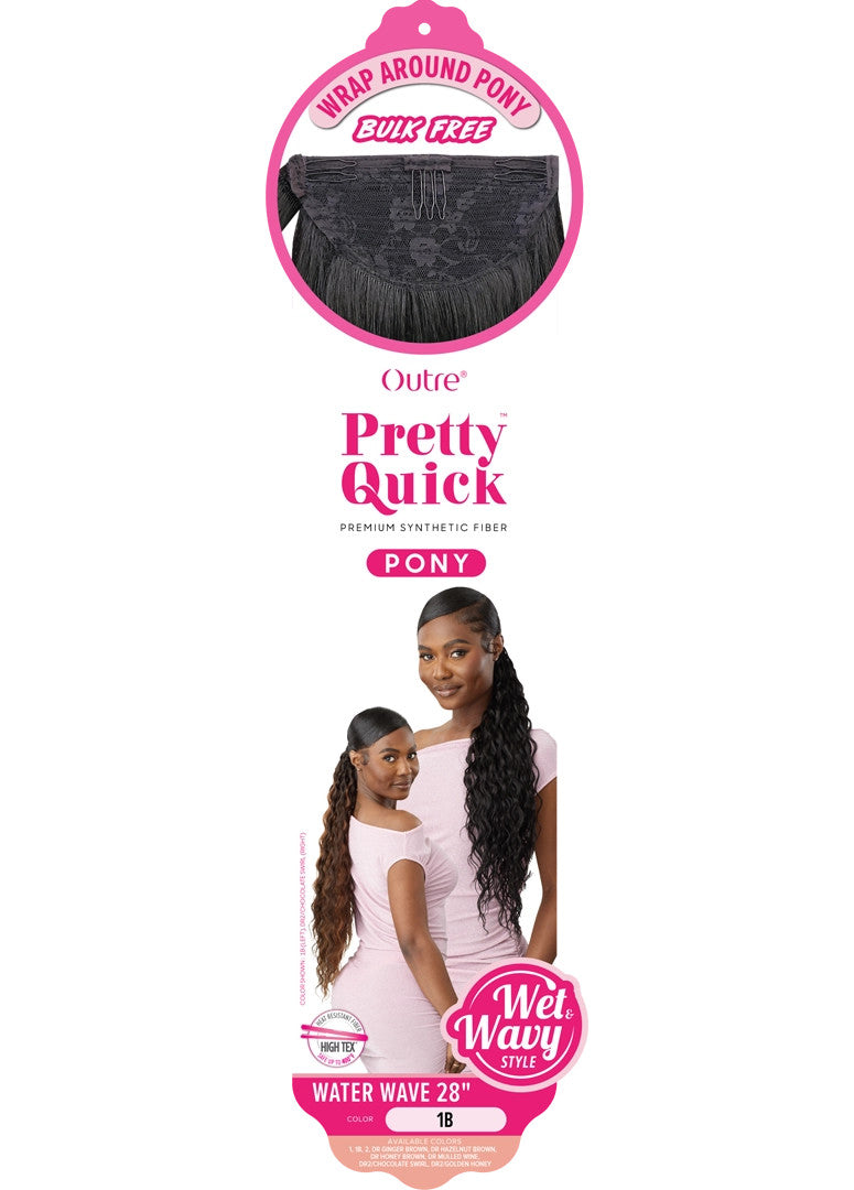 OUTRE Synthetic Pretty Quick Pony - Water Wave 28"