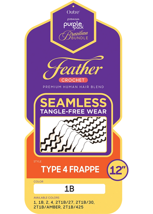 OUTRE Purple Pack Brazilian Feather Crochet - Type 4 Frappe 12"