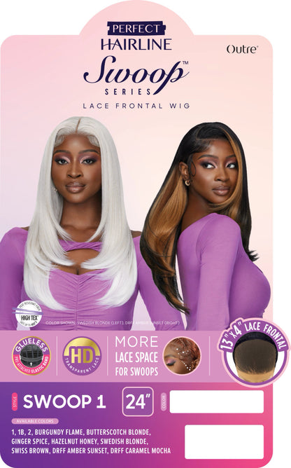 OUTRE Synthetic Perfect Hairline Swoop Series Glueless Lace Frontal Wig - Swoop 01