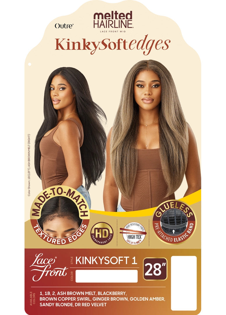OUTRE Synthetic Melted Hairline Kinky Soft Edges HD Lace Front Wig - KINKYSOFT 01