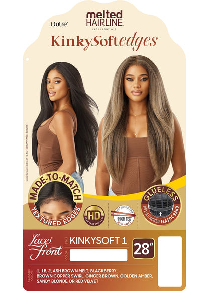 OUTRE Synthetic Melted Hairline Kinky Soft Edges HD Lace Front Wig - KINKYSOFT 01