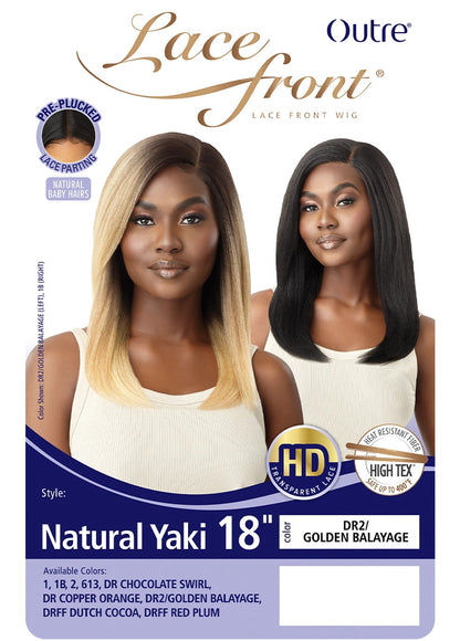 OUTRE HD Transparent Lace Front Wig - Natural Yaki 18"