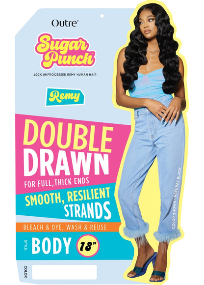 OUTRE 100 % Unprocessed Remy Human Hair Weave - Sugar Punch Body (10"-24")