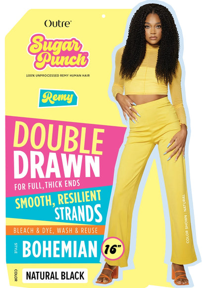 OUTRE 100 % Unprocessed Remy Human Hair Weave - Sugar Punch Bohemian (10"-24")