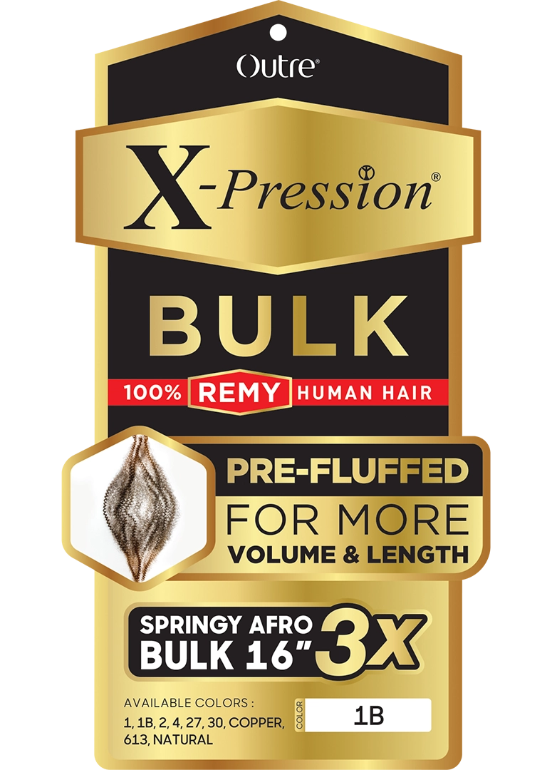 OUTRE 100% Human Hair X-Pression Bulk - SPRINGY AFRO BULK 16" 3X