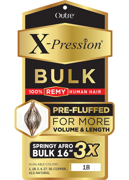 OUTRE 100% Human Hair X-Pression Bulk - SPRINGY AFRO BULK 16" 3X