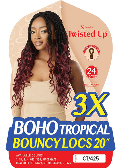 OUTRE Synthetic Braid X Pression Twisted Up - 3X Boho Tropical Bouncy Locs 20"