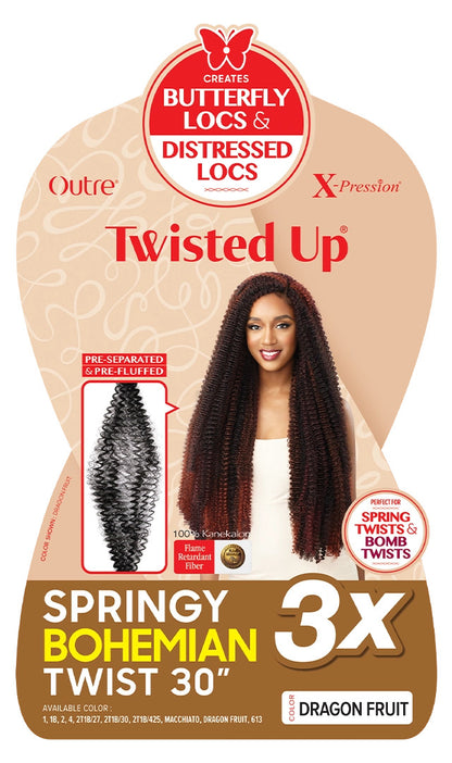 OUTRE X-Pression Twisted Up Crochet Braid - 3X Springy Bohemian Twist 30"