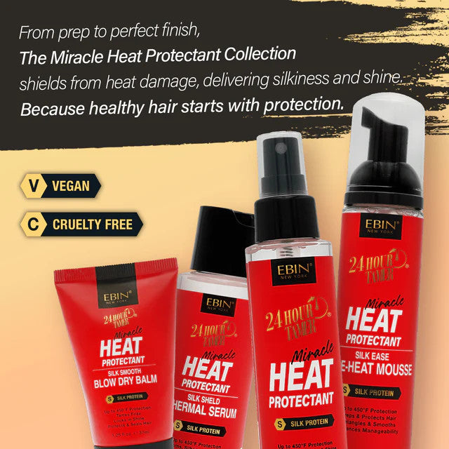 Ebin New York 24 Hour Tamer Heat Protectant Silk Smooth Blow Dry Balm (1.25oz)