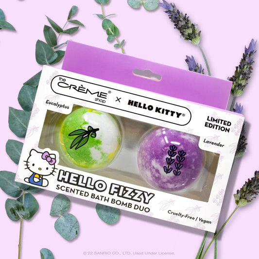 THE CREME SHOP Hello Kitty HELLO FIZZY Scented Bath Bomb Duo (Eucalyptus & Lavender)