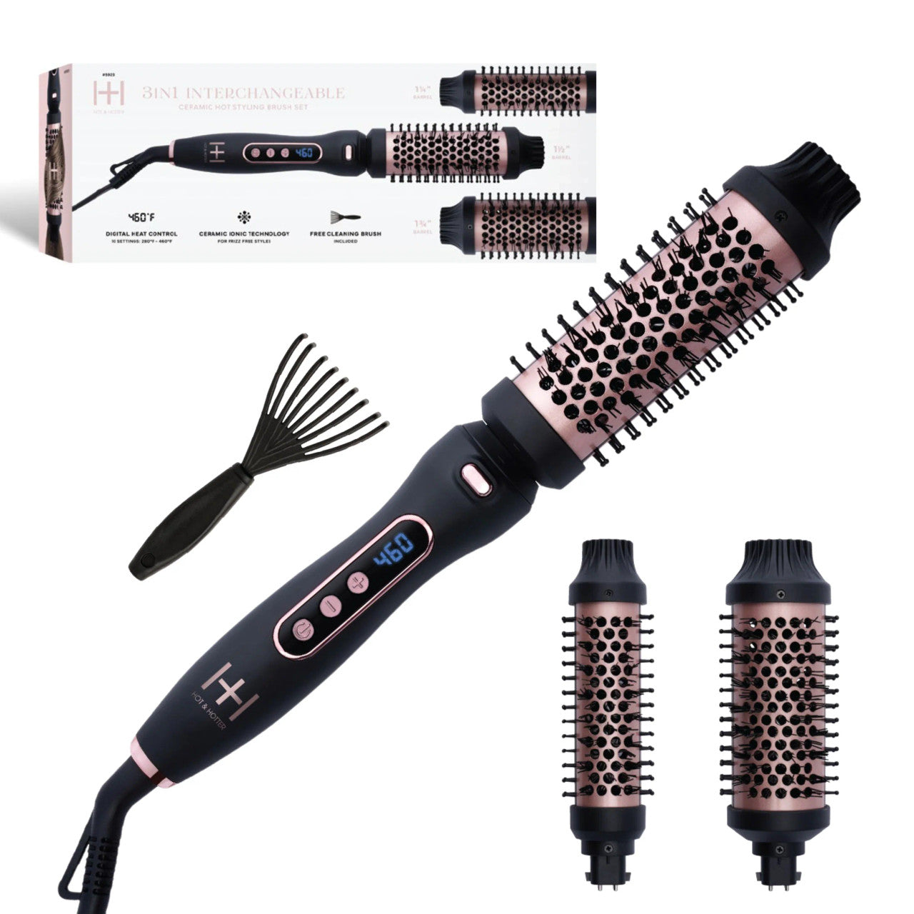 Hot & Hotter 3 in 1 Interchangeable Ceramic Hot Styling Brush Set