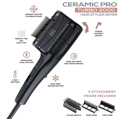 Annie Hot & Hotter Ceramic Pro Turbo 2000 Hair Styler Dryer