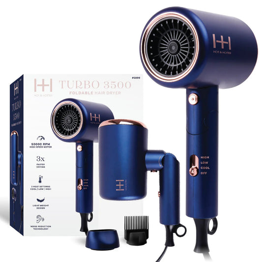 Annie Hot & Hotter Turbo 3500 Foldable Hair Dryer Blue