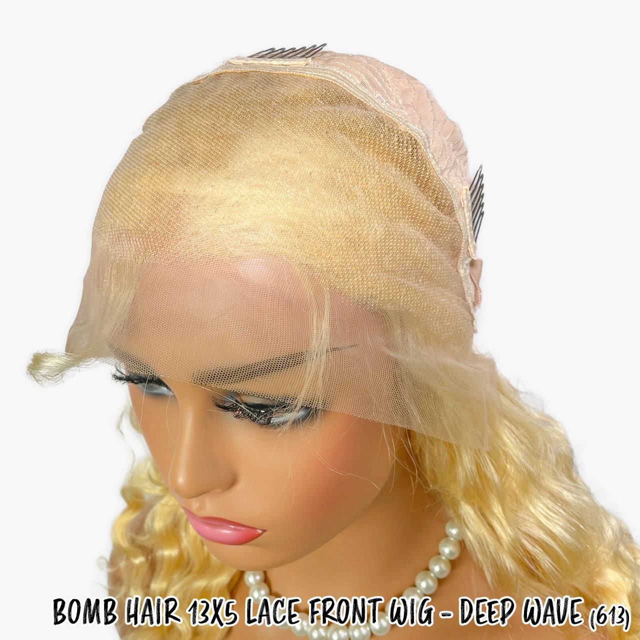 BOMB HAIR 100% Human Hair 13X5 Lace Frontal Wig - Deep Wave (613)