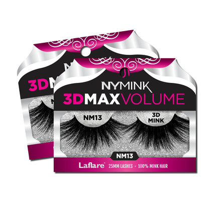 Laflare 100% Mink Hair 3D Max Volume NY Mink Eyelashes 25mm