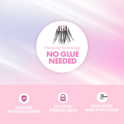 KISS i Envy Press & Go Press-On Pre-Glued Lash Clusters – Clean Day