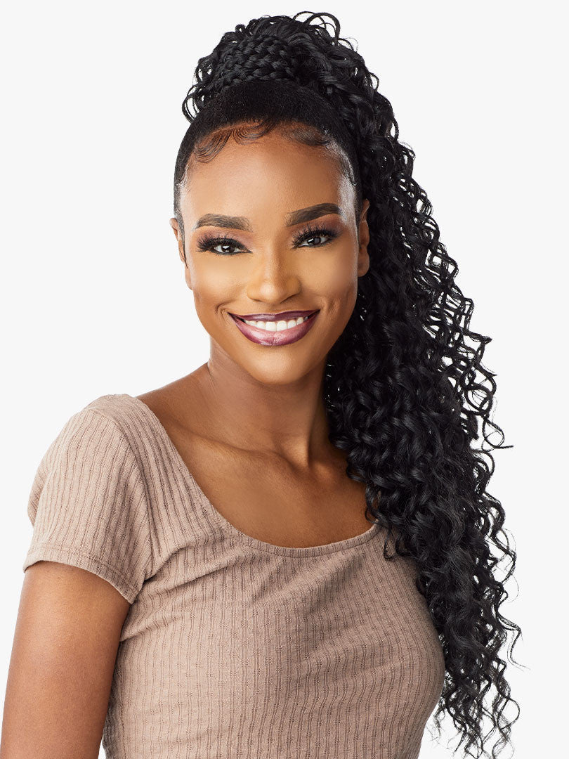 SENSATIONNEL Synthetic Ponytail Instant Pony Wrap - BRAIDED DEEP 28"