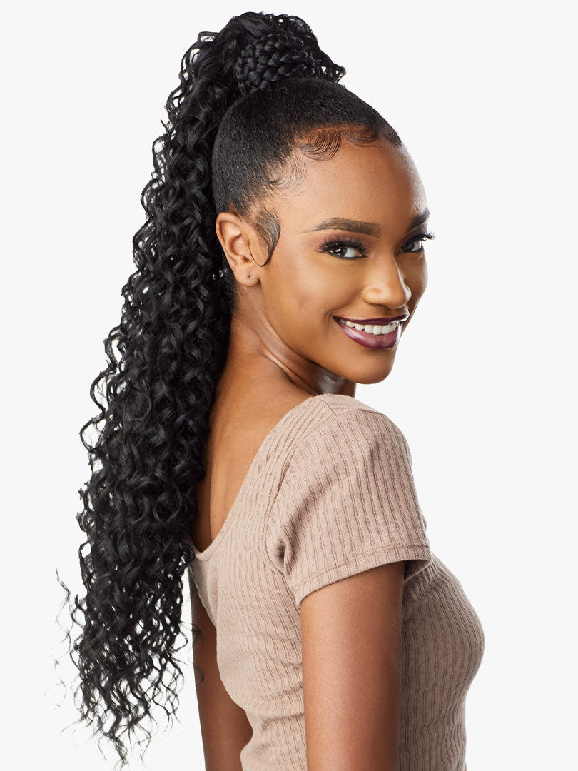 SENSATIONNEL Synthetic Ponytail Instant Pony Wrap - BRAIDED DEEP 28"