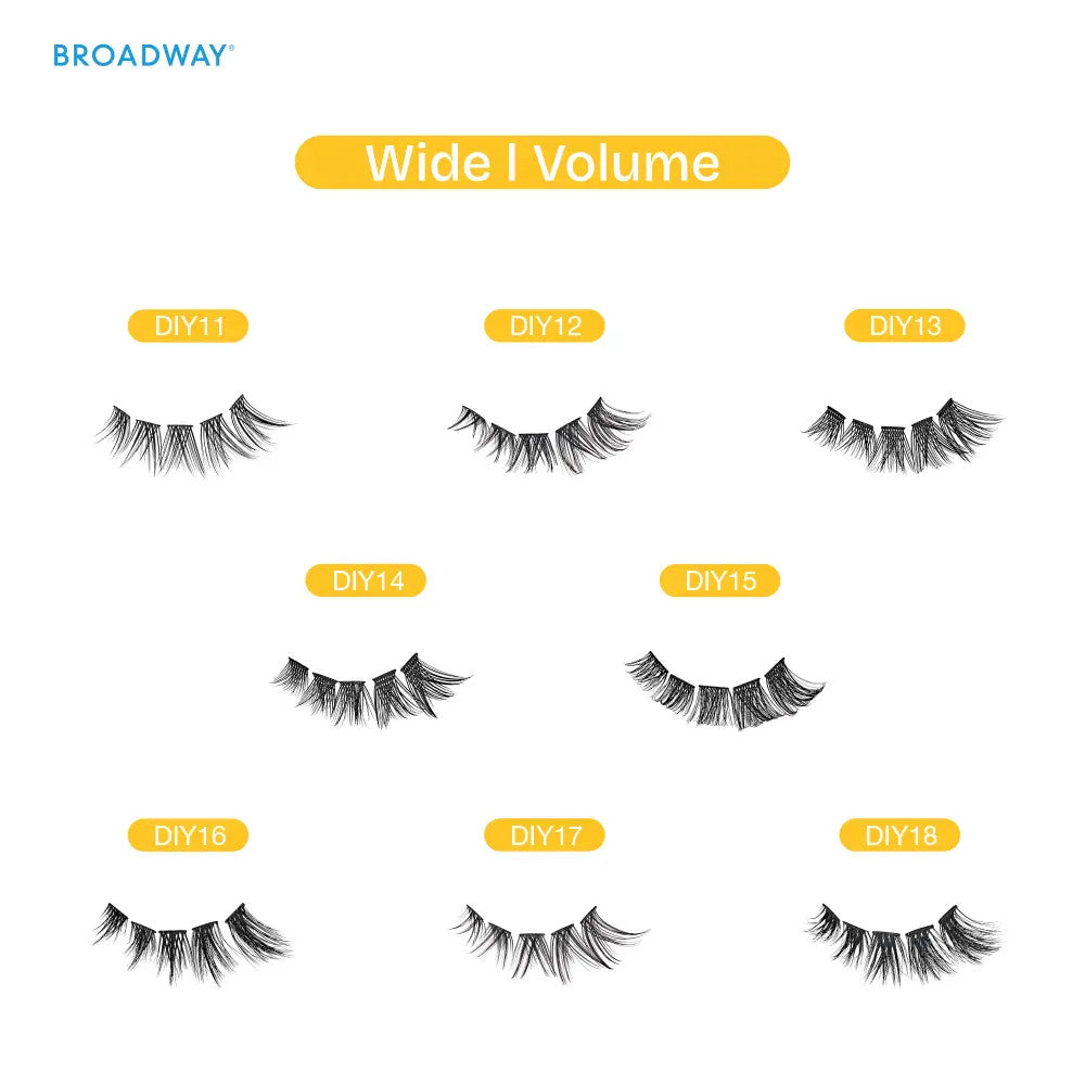 BROADWAY DIY Cluster Lashes - Full, Fluffy Lash Extensions (56-12pcs)