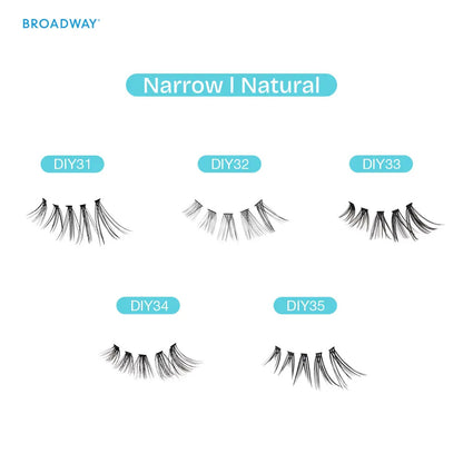 BROADWAY DIY Cluster Lashes - Manga-Inspired Wispy Lash Extensions (70-112pcs)