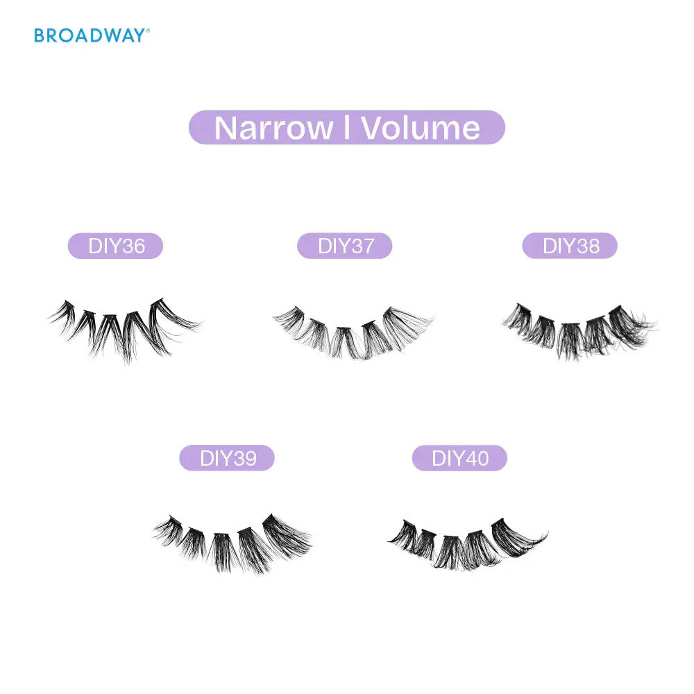 BROADWAY DIY Cluster Lashes - Manga-Inspired Wispy Lash Extensions (70-112pcs)