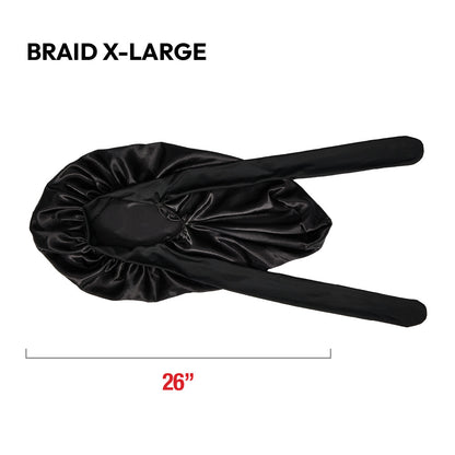 RED Adjustable Satin Bonnet with Tie Band