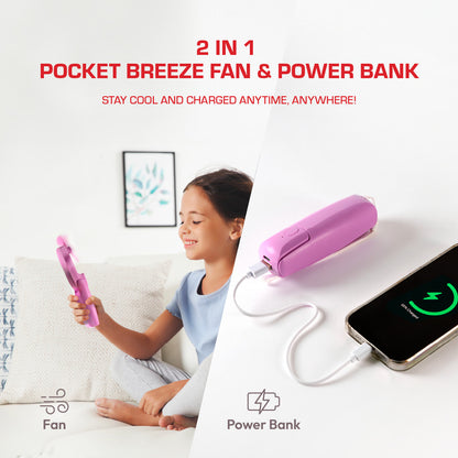 RED Portable Mini 2-in-1 Pocket Breeze Beauty Fan