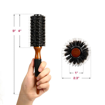 RED Wooden Round Blowout Brush 1"