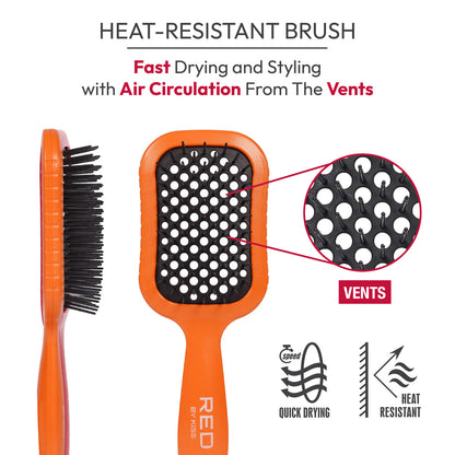 RED Wet & Dry Vent Heat-Resistant Brush – Orange