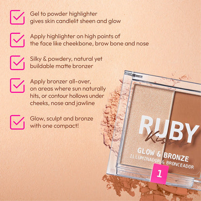 Ruby Kisses Glow & Bronze Highlighter Bronzer Duo