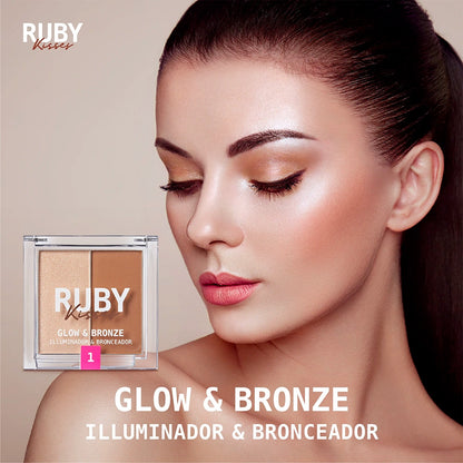 Ruby Kisses Glow & Bronze Highlighter Bronzer Duo