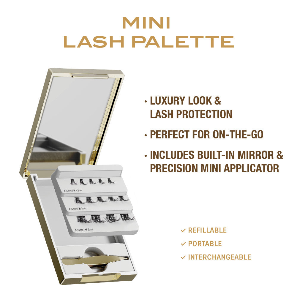 VLuxe Mini Lash Palette with Mirror & Tweezer Applicator (No Lashes Included)