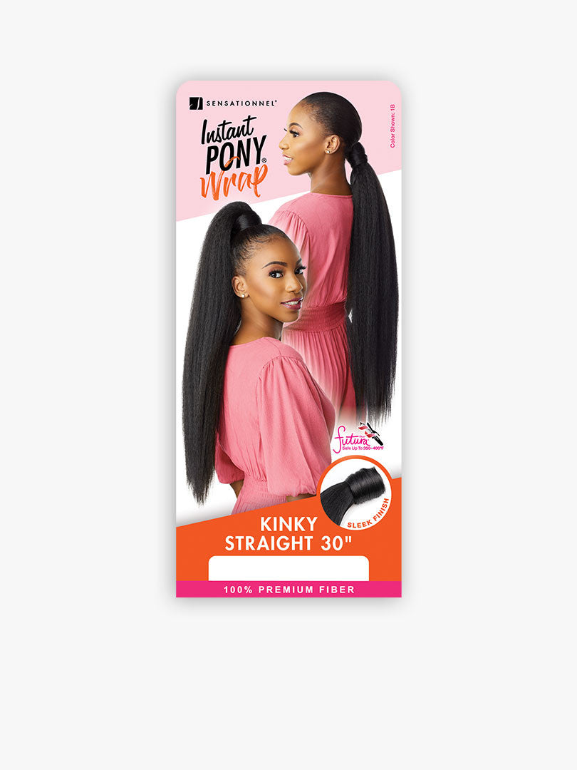 SENSATIONNEL Synthetic Ponytail Instant Pony Wrap KINKY STRAIGHT 30"