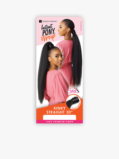 SENSATIONNEL Synthetic Ponytail Instant Pony Wrap KINKY STRAIGHT 30"